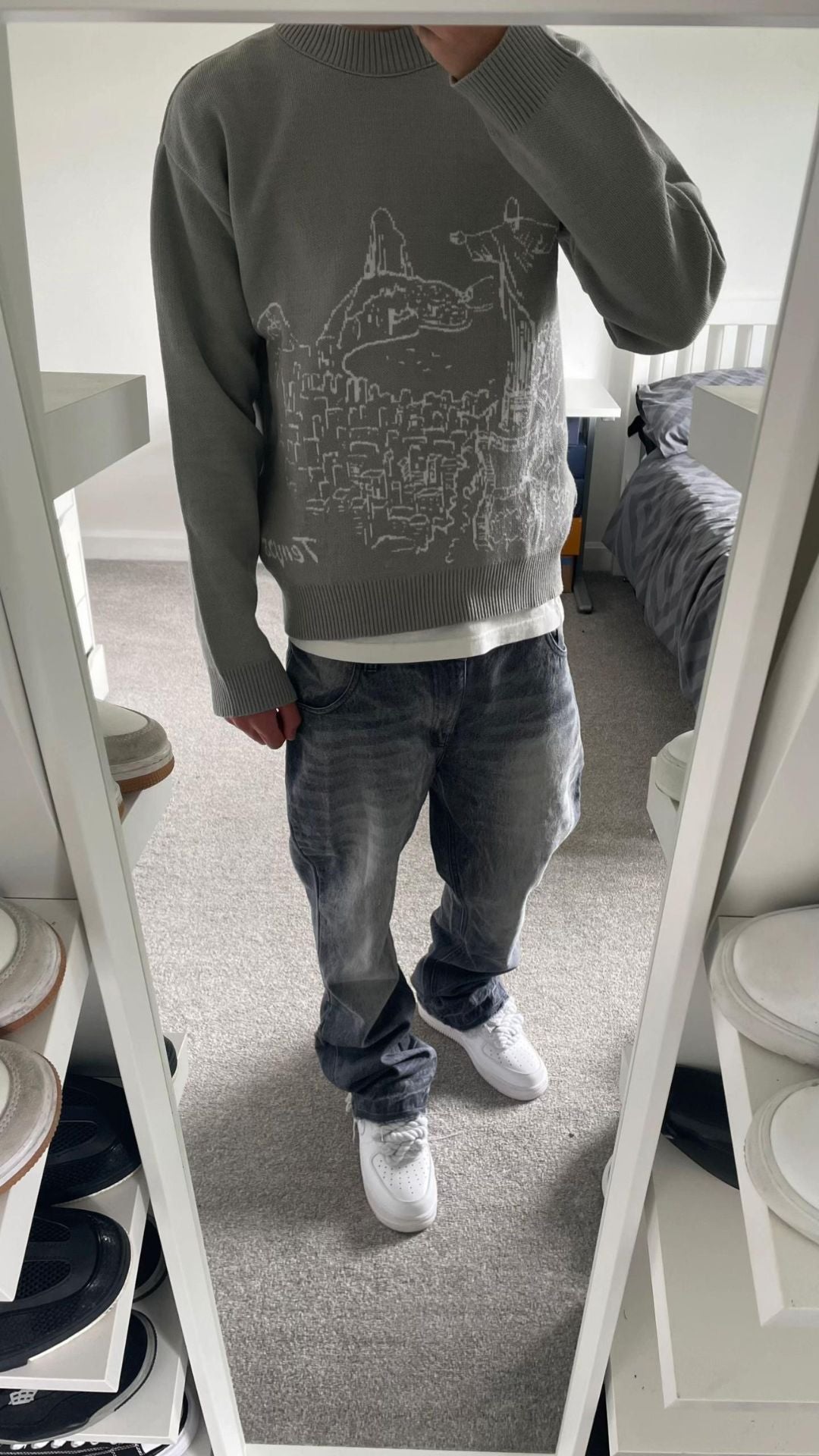 Grey Flare Denim